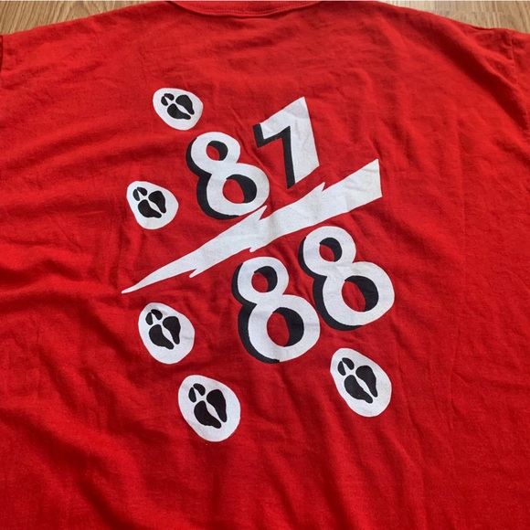 Raging Ram’s Spirit T-shirt Large Russell Athletic Red 80’s Vtg Single Stitch - Picture 6 of 8